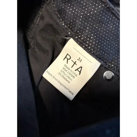 RTA dark navy black sparkle cotton velvet Kiki flare crop cropped jeans pants - Picture 11 of 12